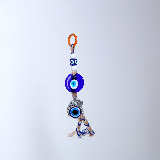 Silver Elephant Evil Eye Hanging