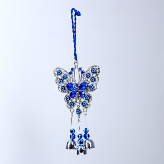 Blue Sequens Butterfly Evil Eye Hanging