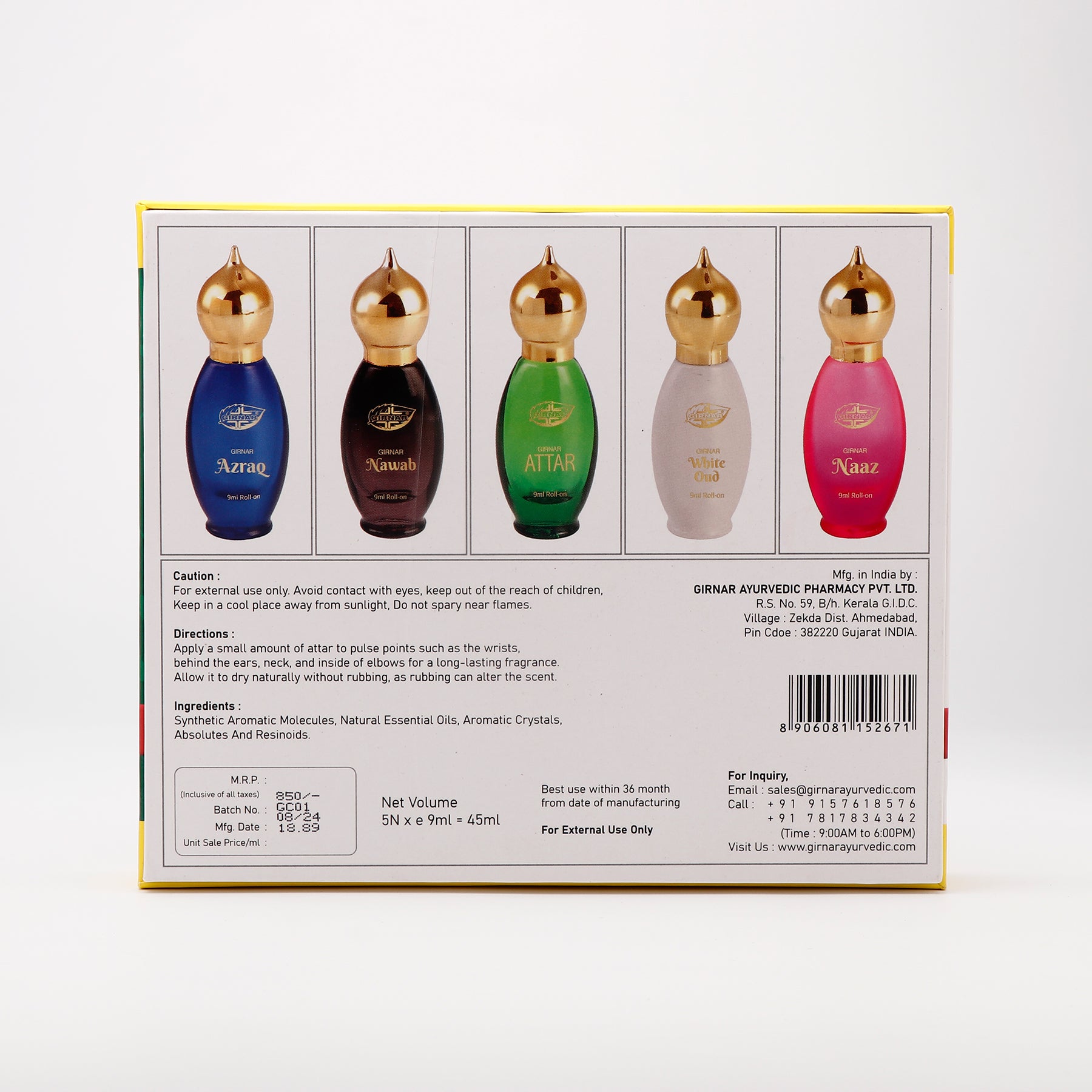 Girnar Concentrated Perfume Gift Set