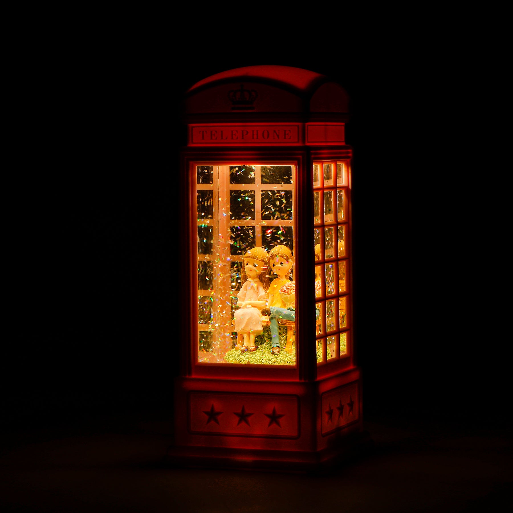 Blooming Love Telephone Booth Showpiece