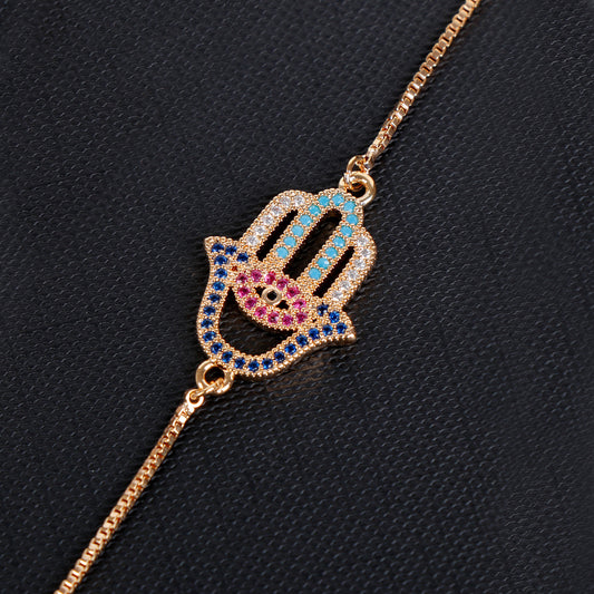 Evil Eye Hand Charm Bracelet