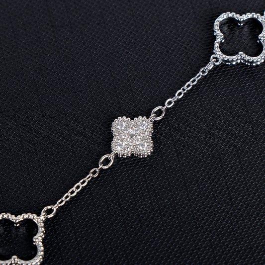 Silver Clover Charm Bracelet