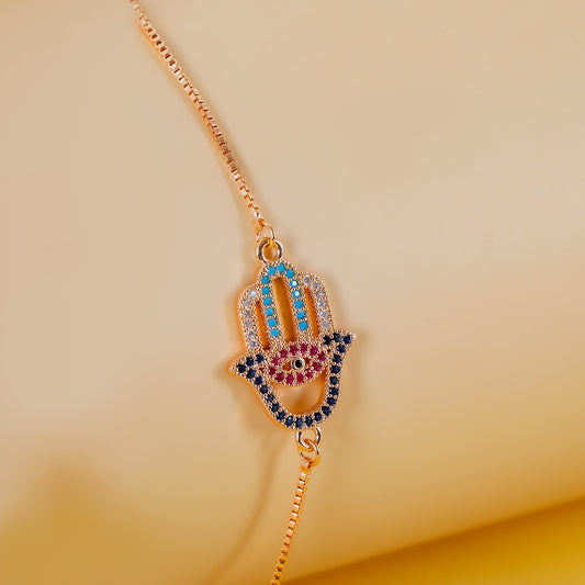 Evil Eye Hand Charm Bracelet