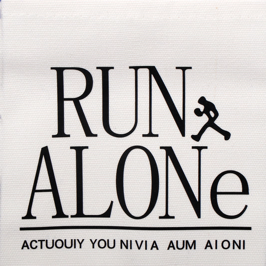 Run Alone Blue Quoted Tote Bag