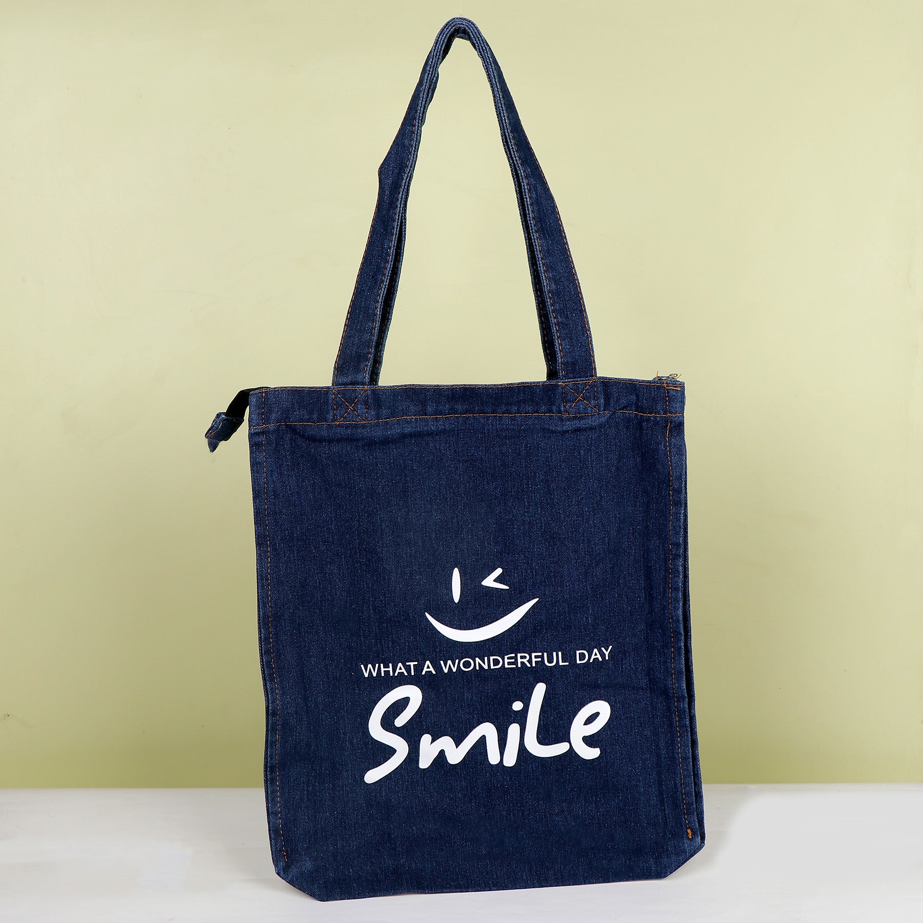 Wonderful Day Smile Quoted Tote Bag