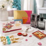 RakhiMailer, Besan Laddoo, 01 Perfume, Metal Keychain