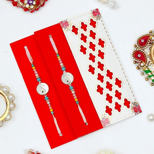 Set of 2 Rakhis with Diary Gift Set, Ferrero Rocher (16 pcs) and Dry Fruits