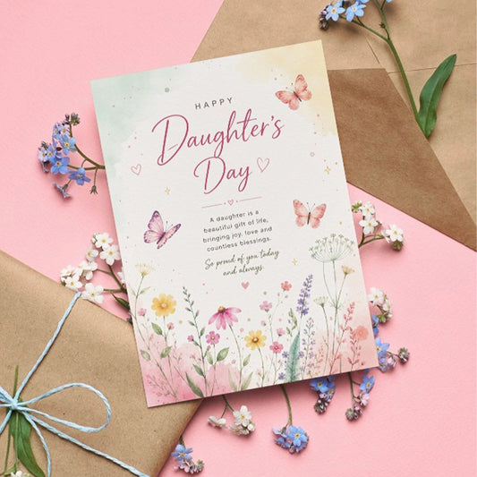 Wildflower Watercolor Daughter's Day Personalised Card