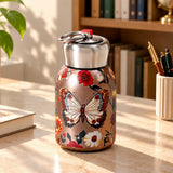 Butterfly & Floral Print Insulated Mug