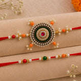 Lumba & Pearl Rakhi with Dairy Milk Chocolates | Bhaiya Bhabhi Rakhi Gift