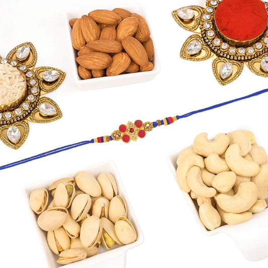 Designer Kundan Rakhi with Dry Fruits