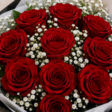Crimson 10 Red Roses Bouquet