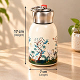 Crane & Blossom Tree Print Insulated Mug