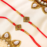 Antique Kundan Rakhi Set of 2