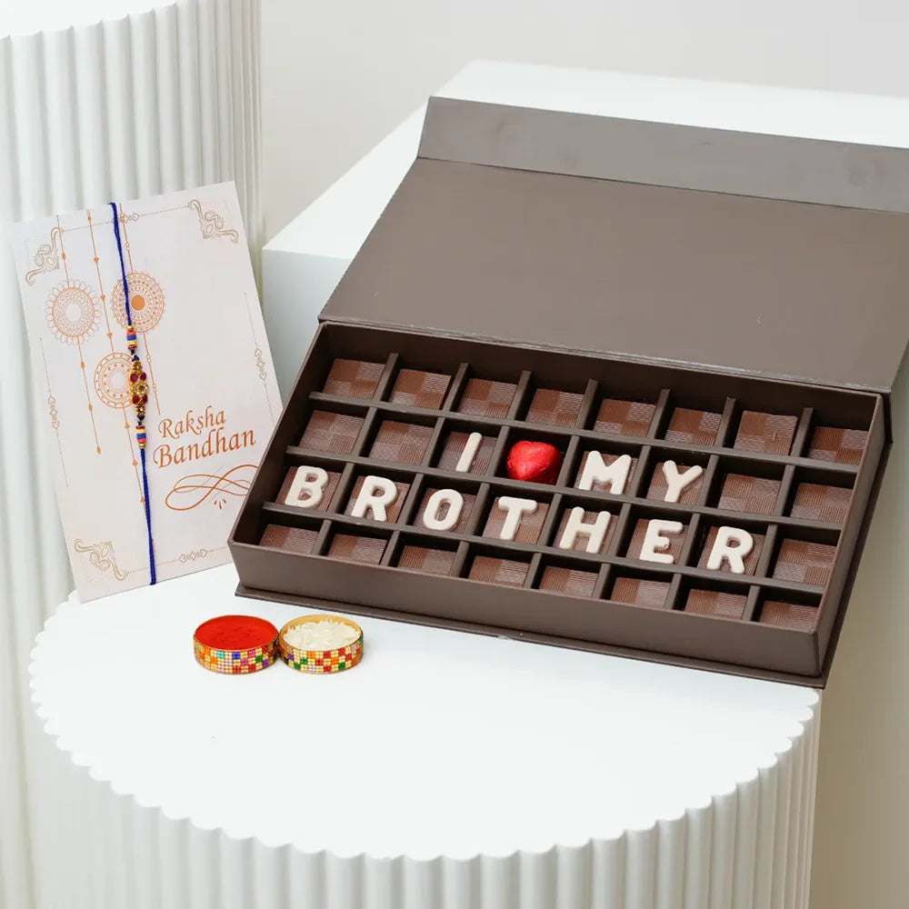 Kundan Rakhi with I Love My Brother Chocolates