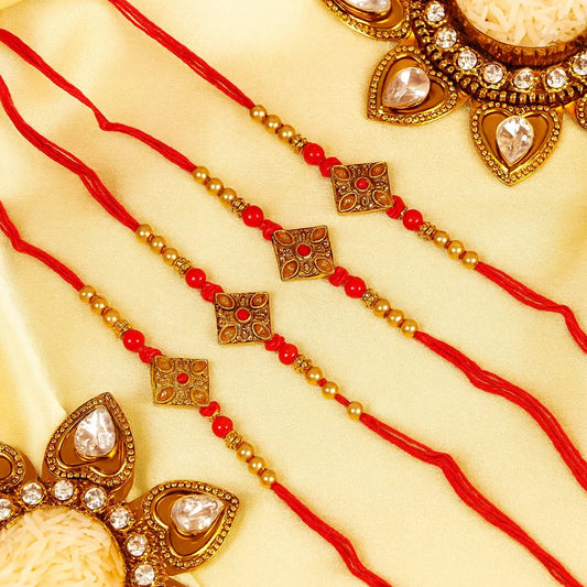 Antique Kundan Rakhi Set of 4