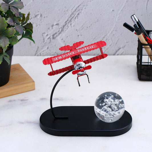 Crystal Ball Paper Weight Table Top Decor - Red