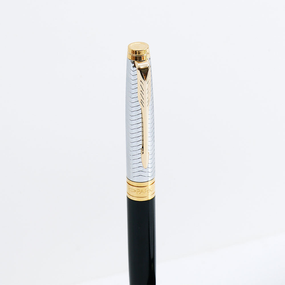 Aster Contemporary Black and Chrome Roller Ball Pen