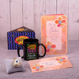 Golden Evil Eye Keychain With Sister Greeting Card