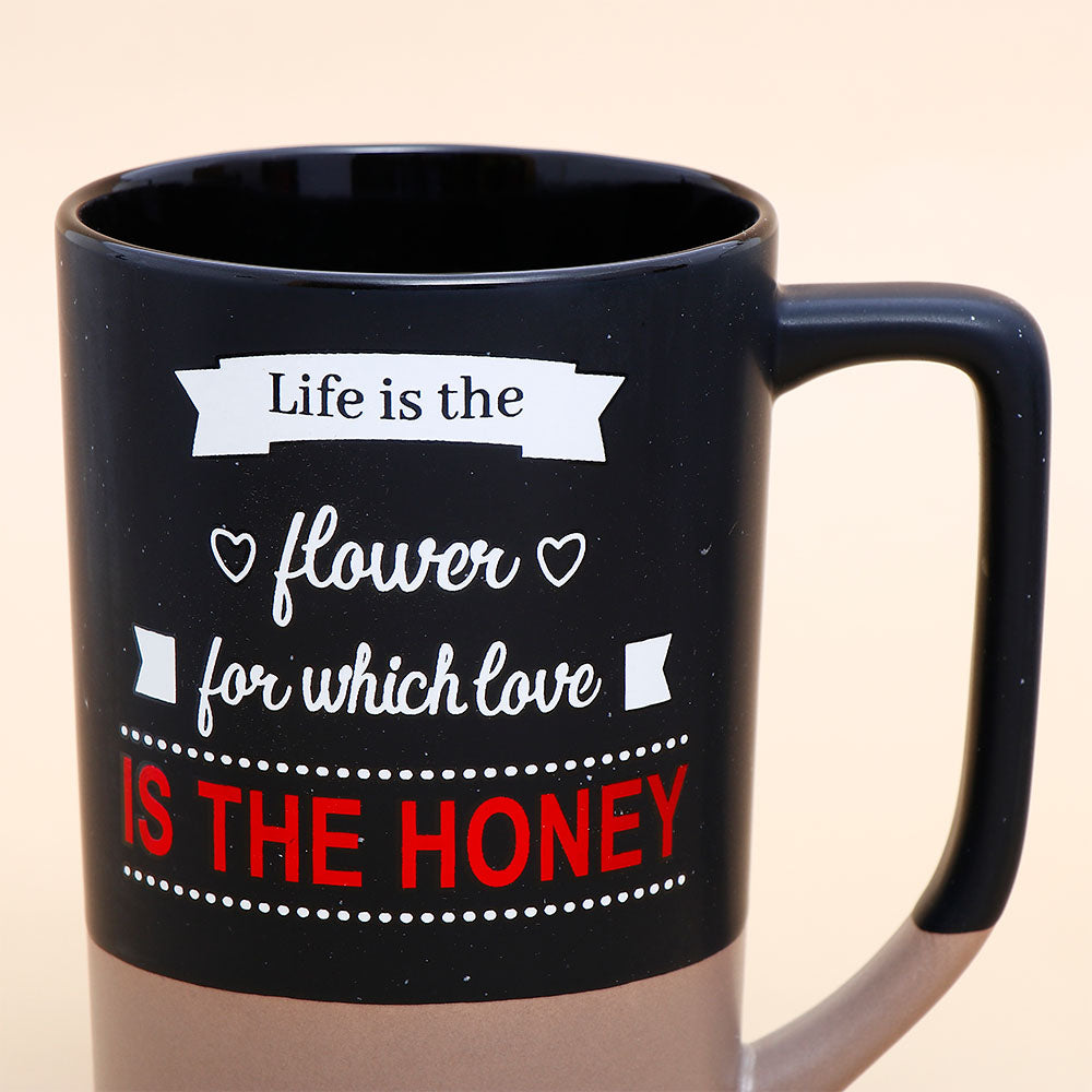 Life is A Flower Quoted Cork Base Beer Mug