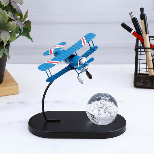 Crystal Ball Paper Weight Table Top Decor - Blue