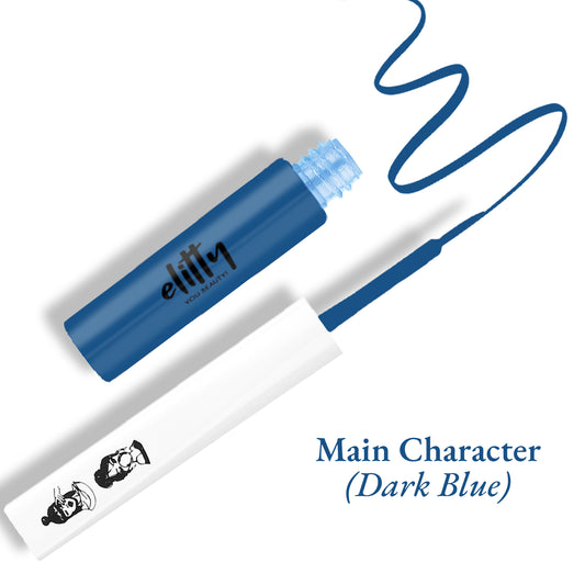 Elitty Dark Blue Matte Pop Coloured Eyeliner - Main Character (4ml)