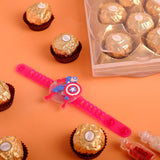 Captain America Pink Rakhi with Ferrero Rocher Gift Box