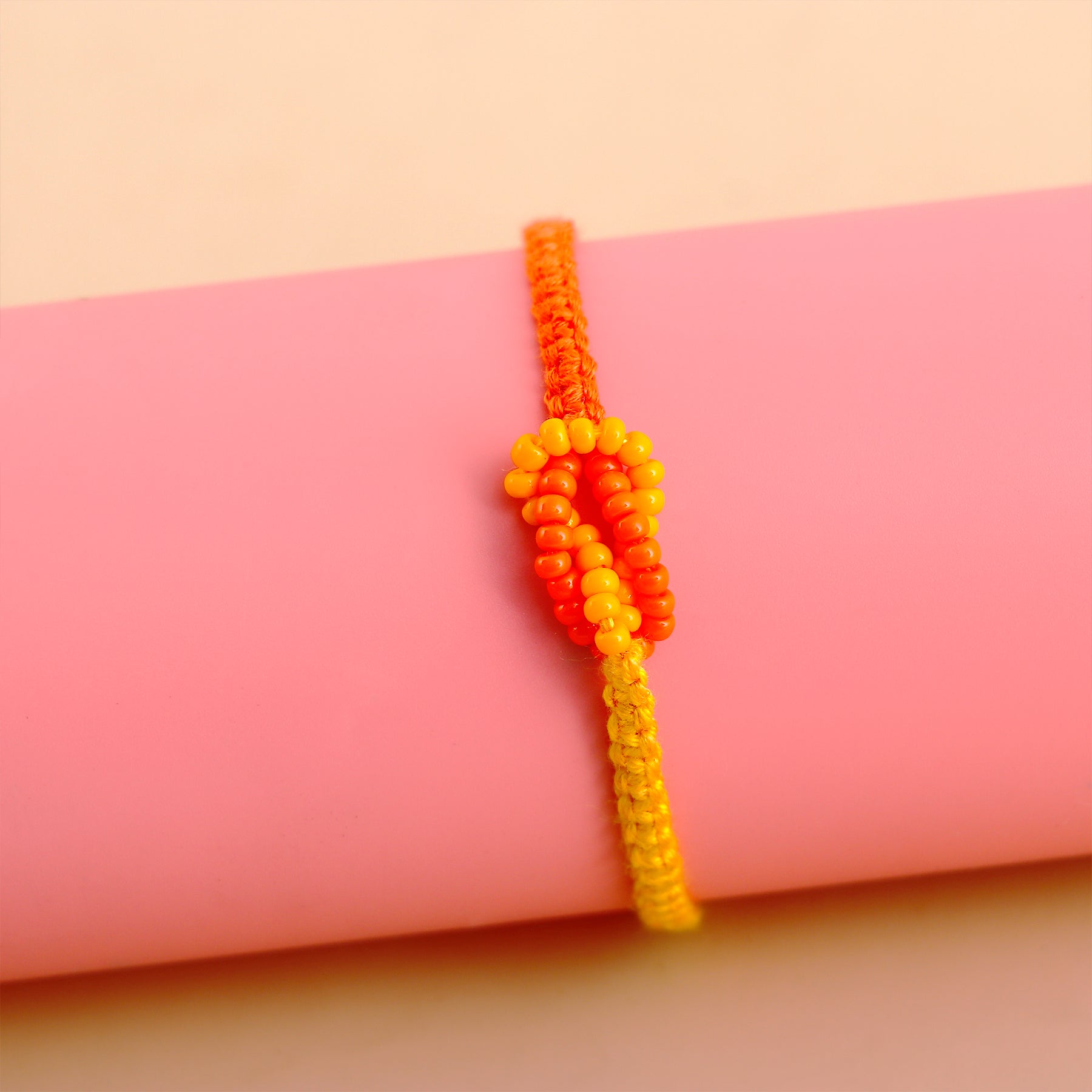 Beaded Yellow and Orange Rakhi