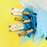 Bouquet of 5 Five Star Chocolate (22 gm) and 2 Designer Rakhi
