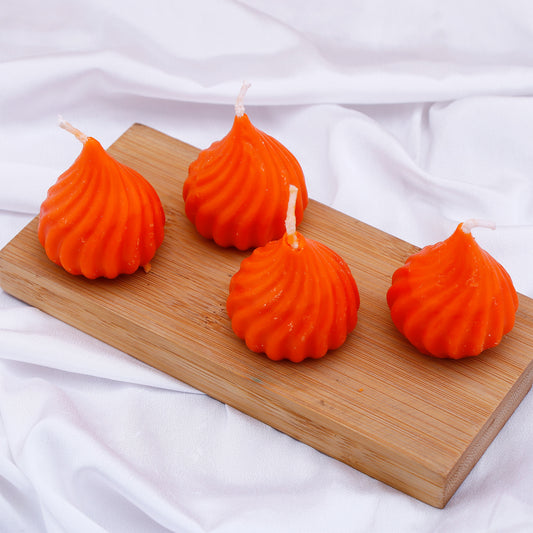 Set of 4 Modak Diyas - Orange