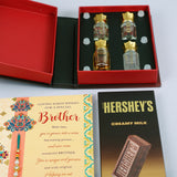 Ajmal Gold Series Perfume with Rakhi Greeting Card and Hersheys Bar