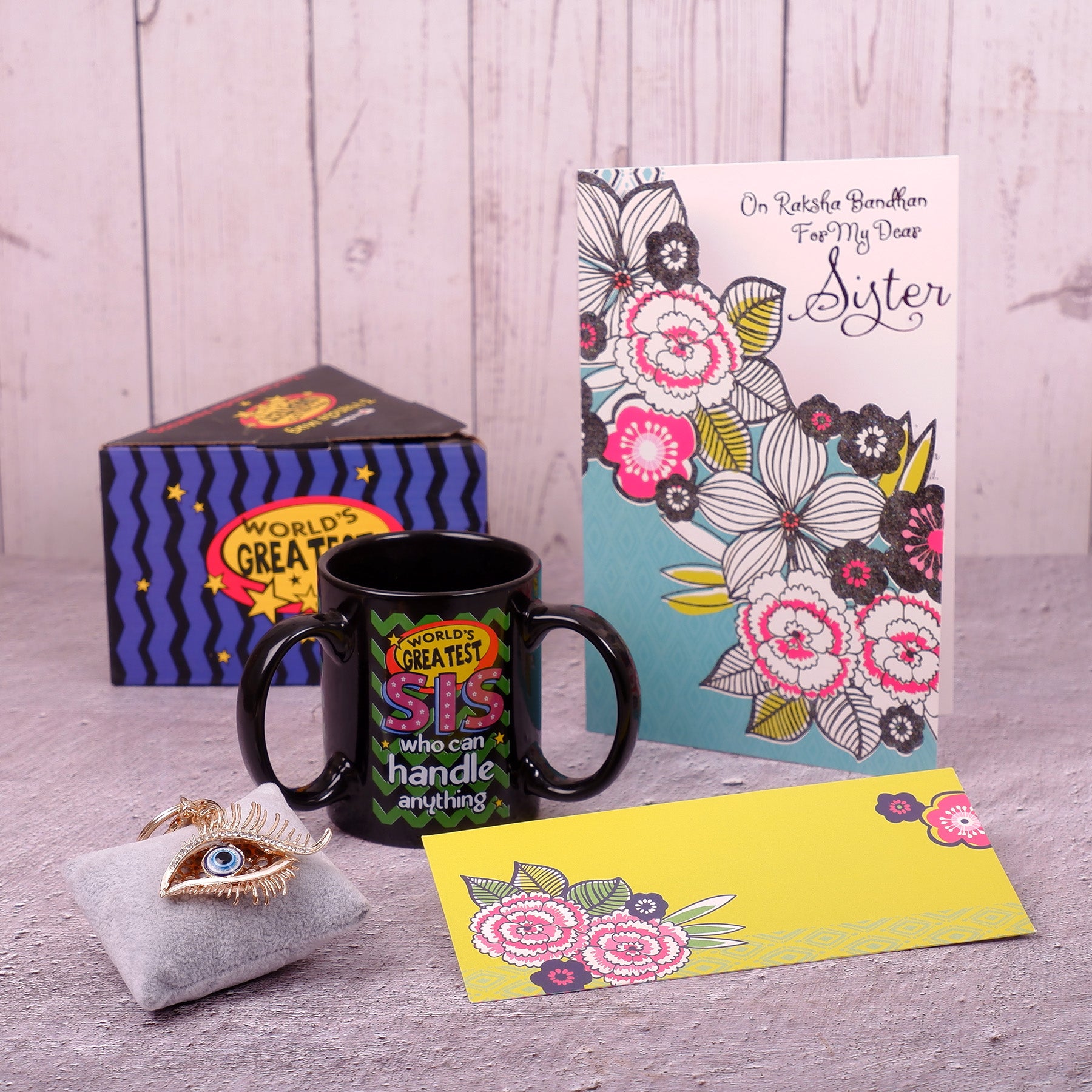 Sacred Evil Eye Keychain With Greeting Card