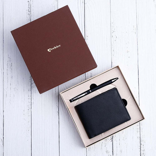Premium Black Wallet And Pen Gift Set