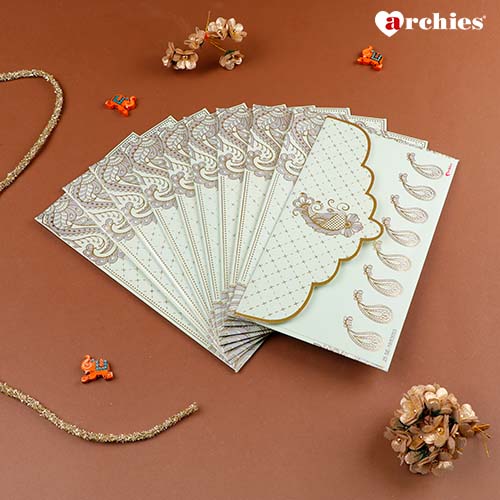 Archies Aesthetic Green Shagun Envelopes for Occasions Pack of 10