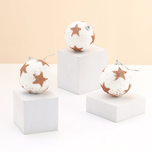 Glittery Christmas White Balls