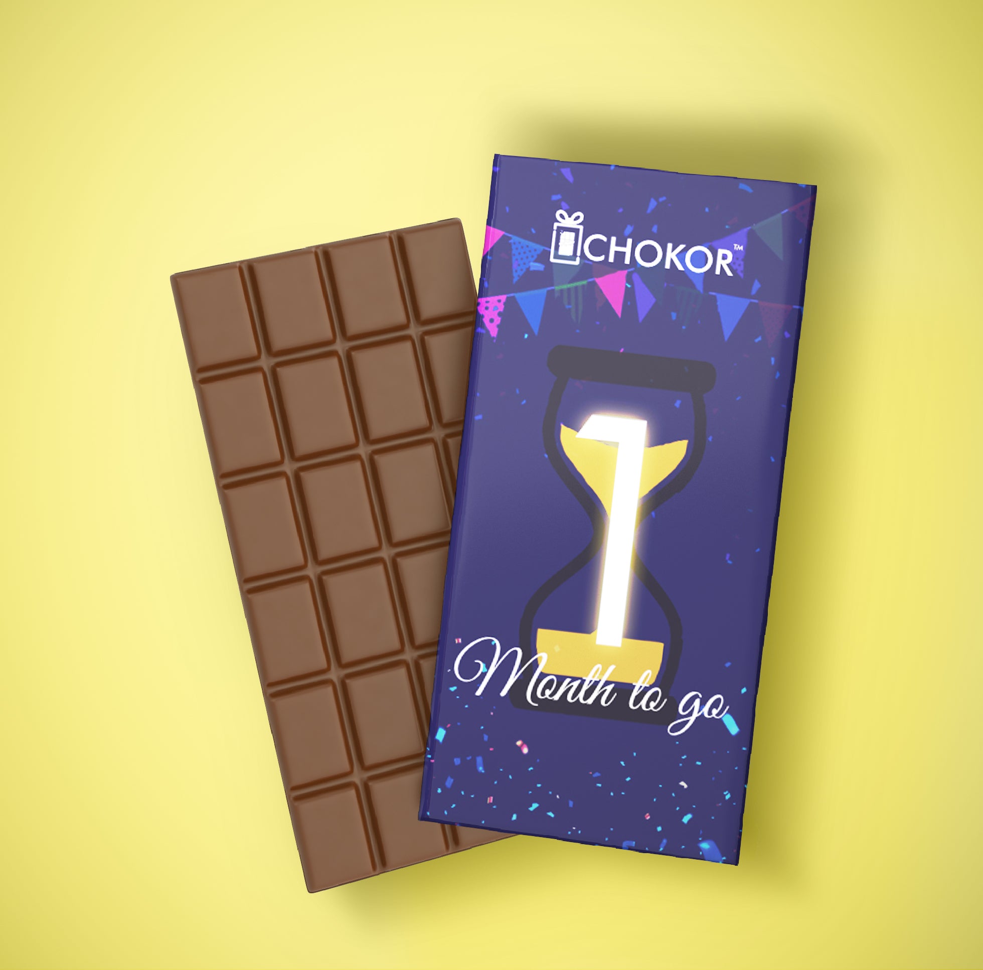 CHOKOR 1 Month to Go - Blueberry Flavoured Chocolate Bar