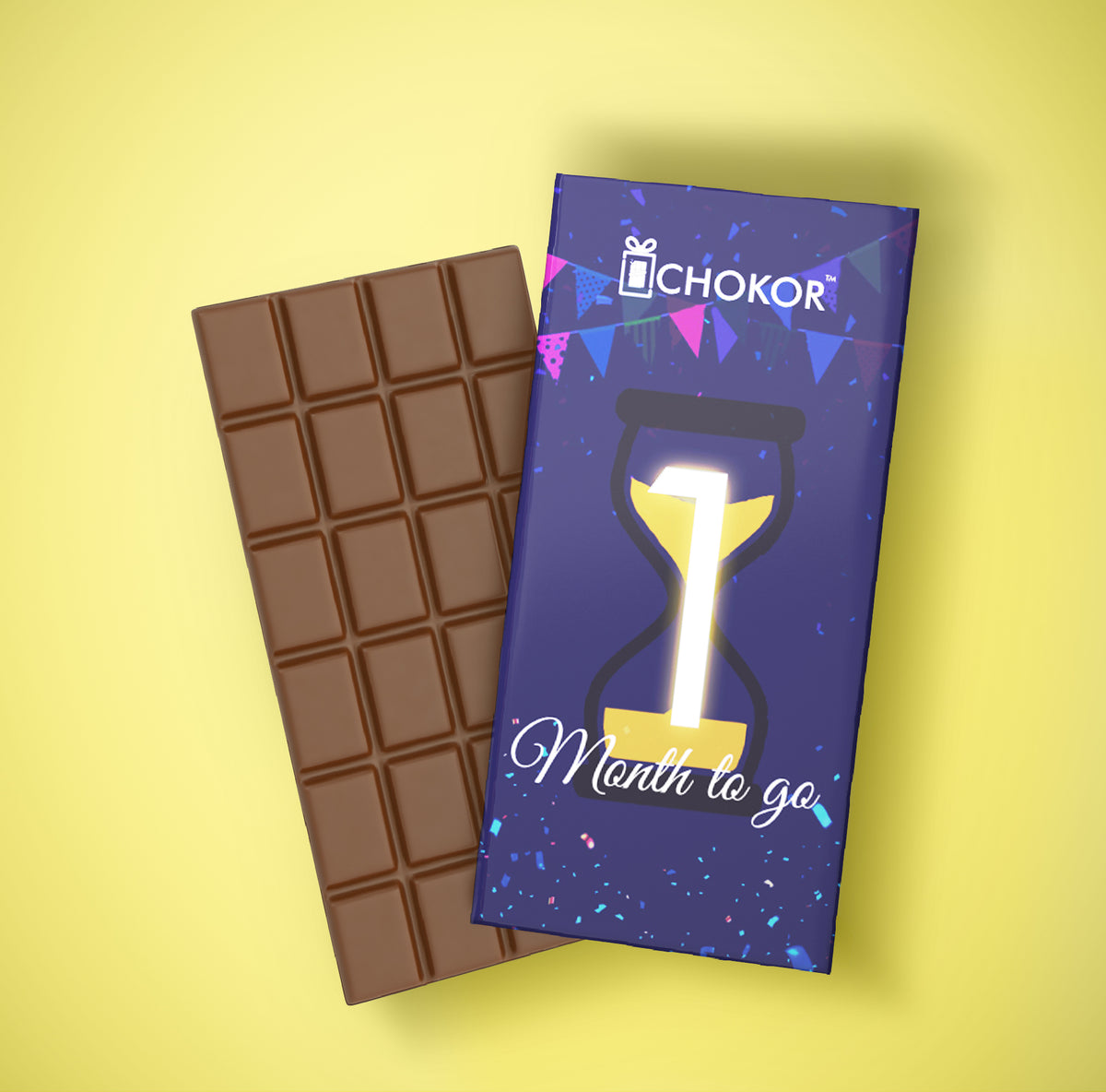 CHOKOR 1 Month to Go - Blueberry Flavoured Chocolate Bar