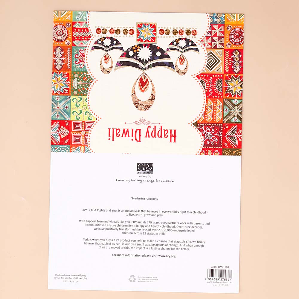 Happy Diwali Seasons Greeting Card Pack Of 10