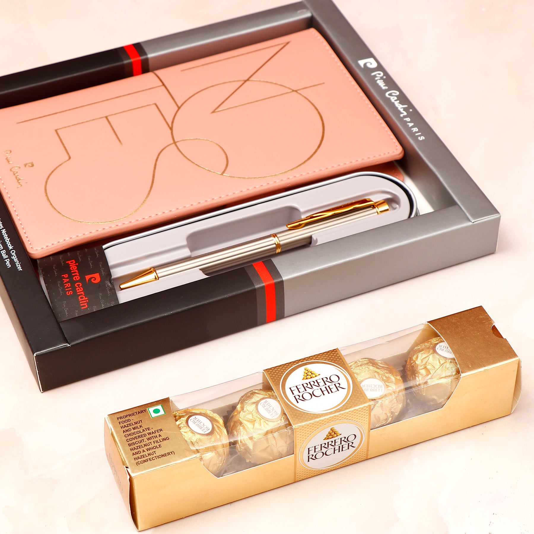 Rakhi Greeting Card with Peach Notebook Gifting Set