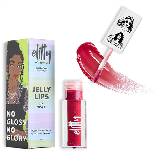 Elitty Jelly Lips- Mauve Lip Gloss for High Shine, Glossy Finish - Pretty Savage (4ml)