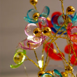 Colourful Blossoms in Crystal Vase