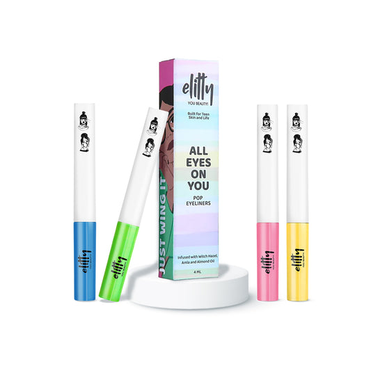Elitty Neon  Eyeliner Combo (Neon Green,Yellow, Cyan Green,Pink) Shades- 4 ML Each