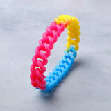 Interlocked Silicone Friendship Band Tri Colour