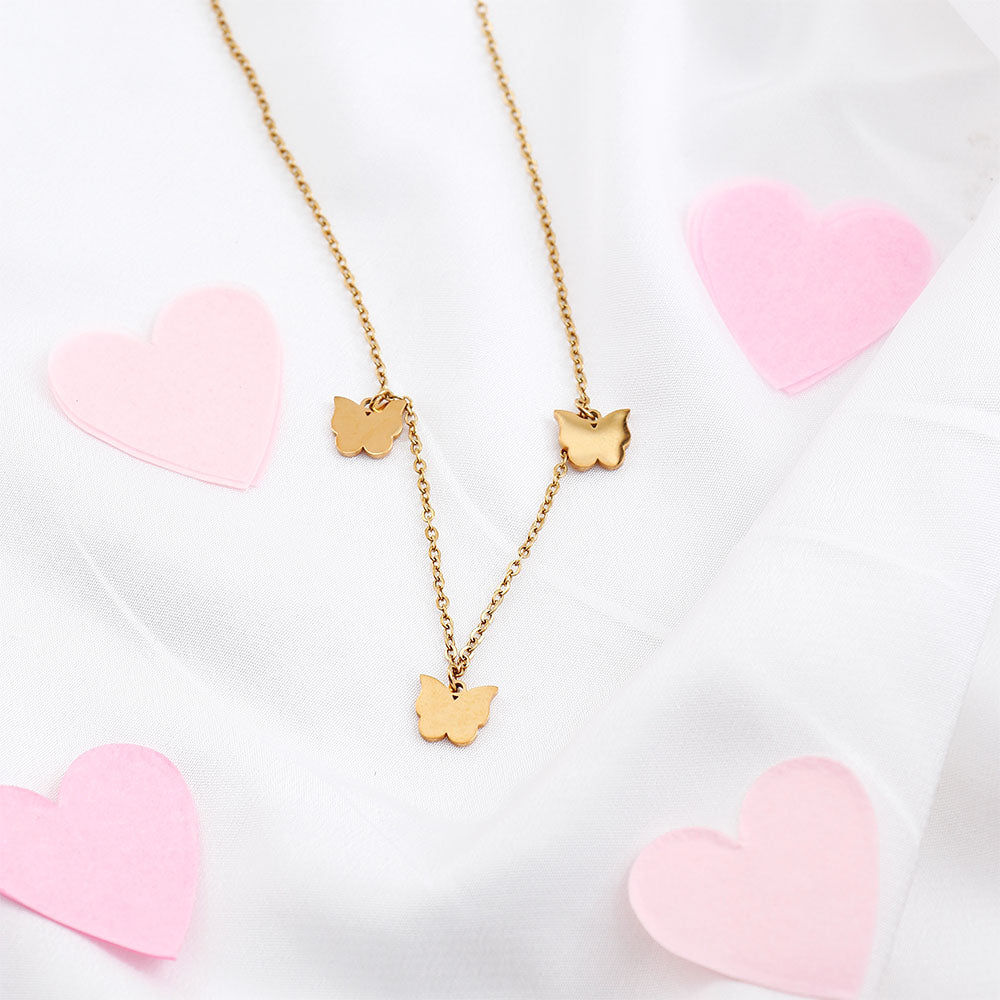 Ethereal Wings Golden Chain Pendant