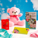 Pink Teddy Gift Set with UXR Perfume and Greeting Card