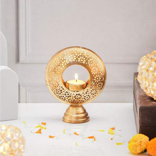 Radiant Golden Diya Stand