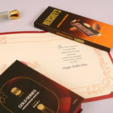 Ajmal Gold Series Perfume with Rakhi Greeting Card and Hersheys Almond Bar
