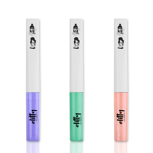 Elitty Pastel Pop Eyeliner Combo (Peach, Lilac Purple, Cyan Green), 4 ml each