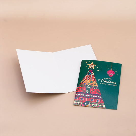 Pack Of 10 Chirstmas Tree Seasons Greeting Card