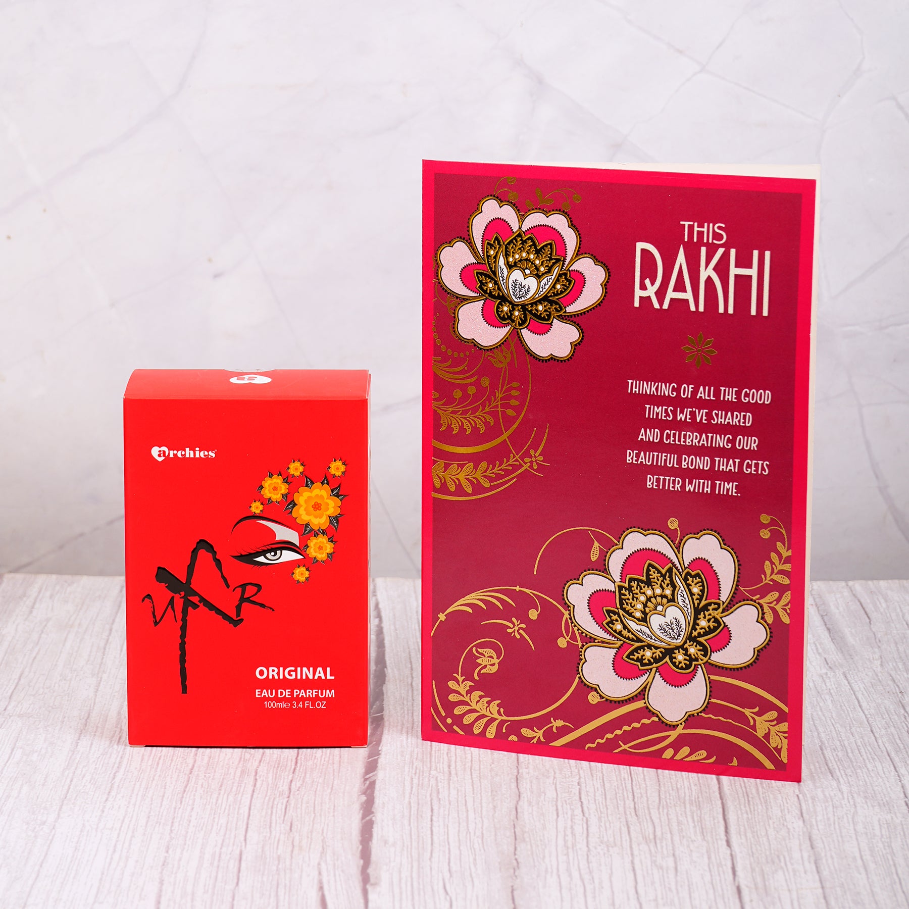 Uxr Perfume with Beautiful Raksha Bandhan Card Greeting Card